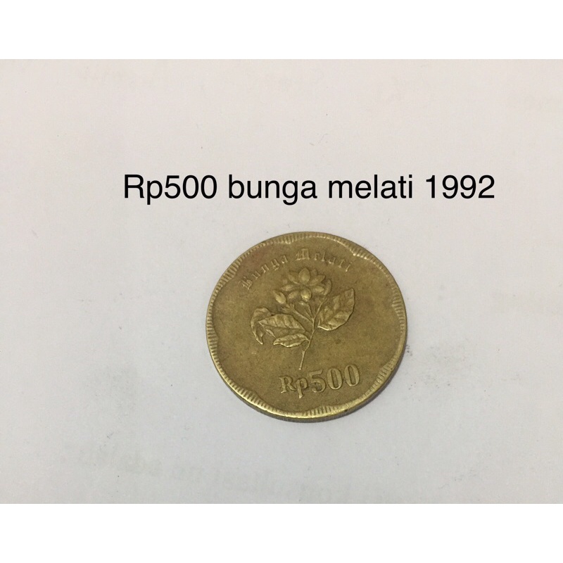 koin kuno Rp500 bunga melati 1992