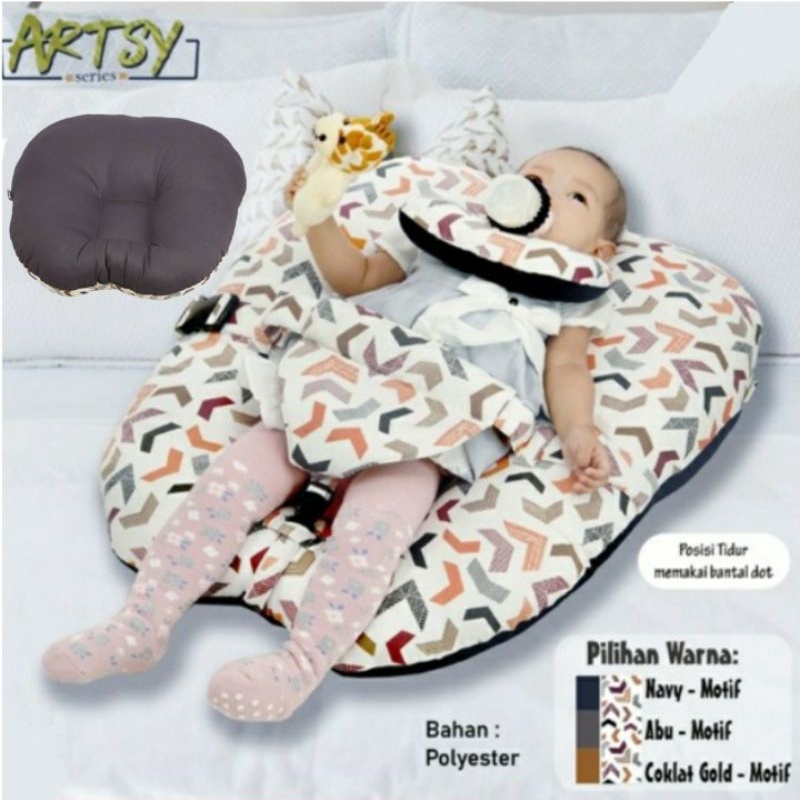 Snobby (3 in 1) Sofa Bayi Multifungsi + Sabuk + Bantal Dot Bayi Artsy Series - Sofa Bed Twiza Series