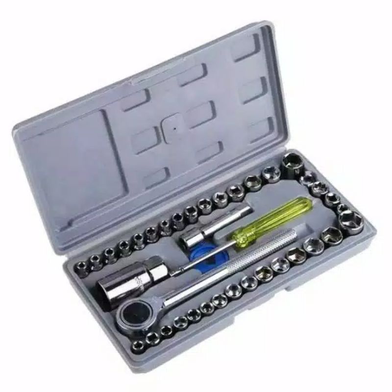 Kunci sock 40 in 1 tool kit box motor mobil