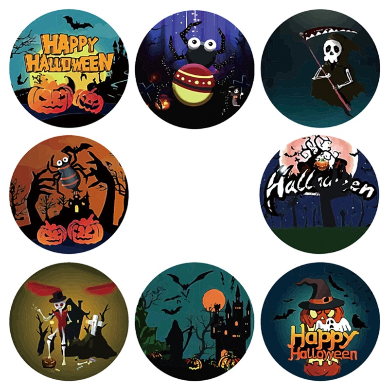 500 Pcs Stiker Segel Karakter Halloween 8 Alterating Designs Untuk Hadiah