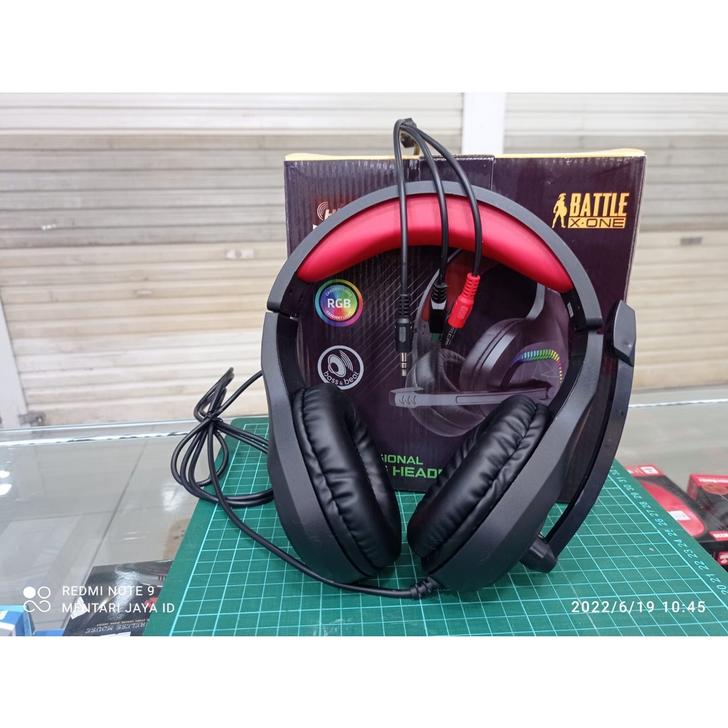 HEADSET GAMING BATTLE X-ONE BQ8 RGB HD STEREO SOUND HEDSET BASS GAMING PROFESIONAL