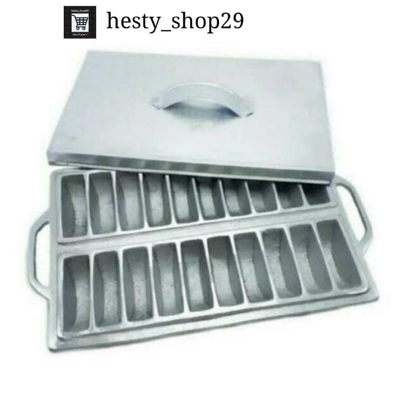 Cetakan Kue Pancong 20 Lubang Gratis Tutup Loyang Kue dan Tutup Aluminium Tebal