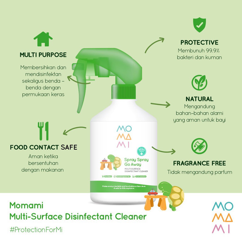 Momami Baby Spray-spray Go Away Multisurface Cleaner Spray - Disinfectant Semprot 500ml