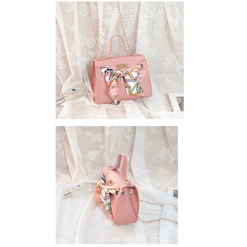 TM-94 tas jinjing pesta mini party bag pu leather pink cream import korea jepang