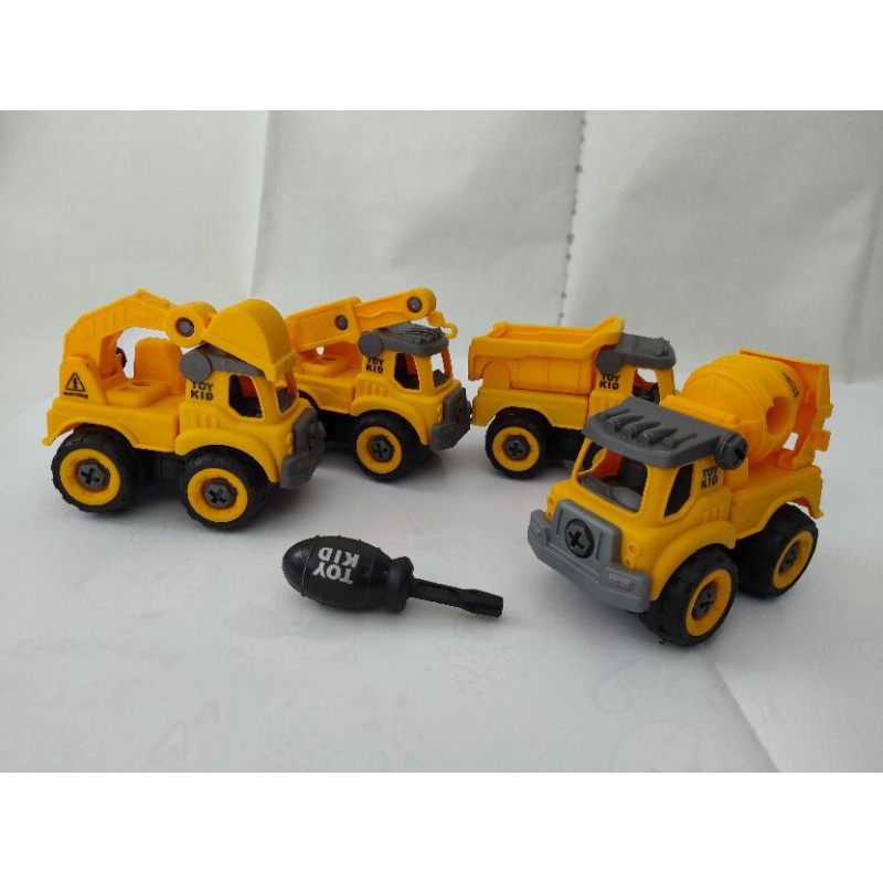 mainan mobil DIY bongkar pasang