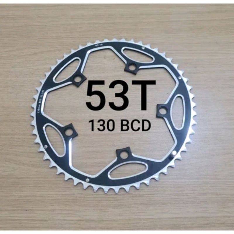 Chainring 53T Alloy BCD 130mm Bisa Double Dan Single . Chain Ring 53 T BCD 130 MM Material Alumunium Bisa Sepeda Roadbike seli