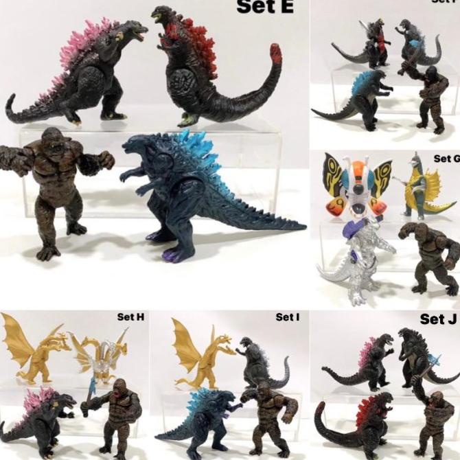 New Godzilla King Kong Set Pajangan Mainan Action Figure