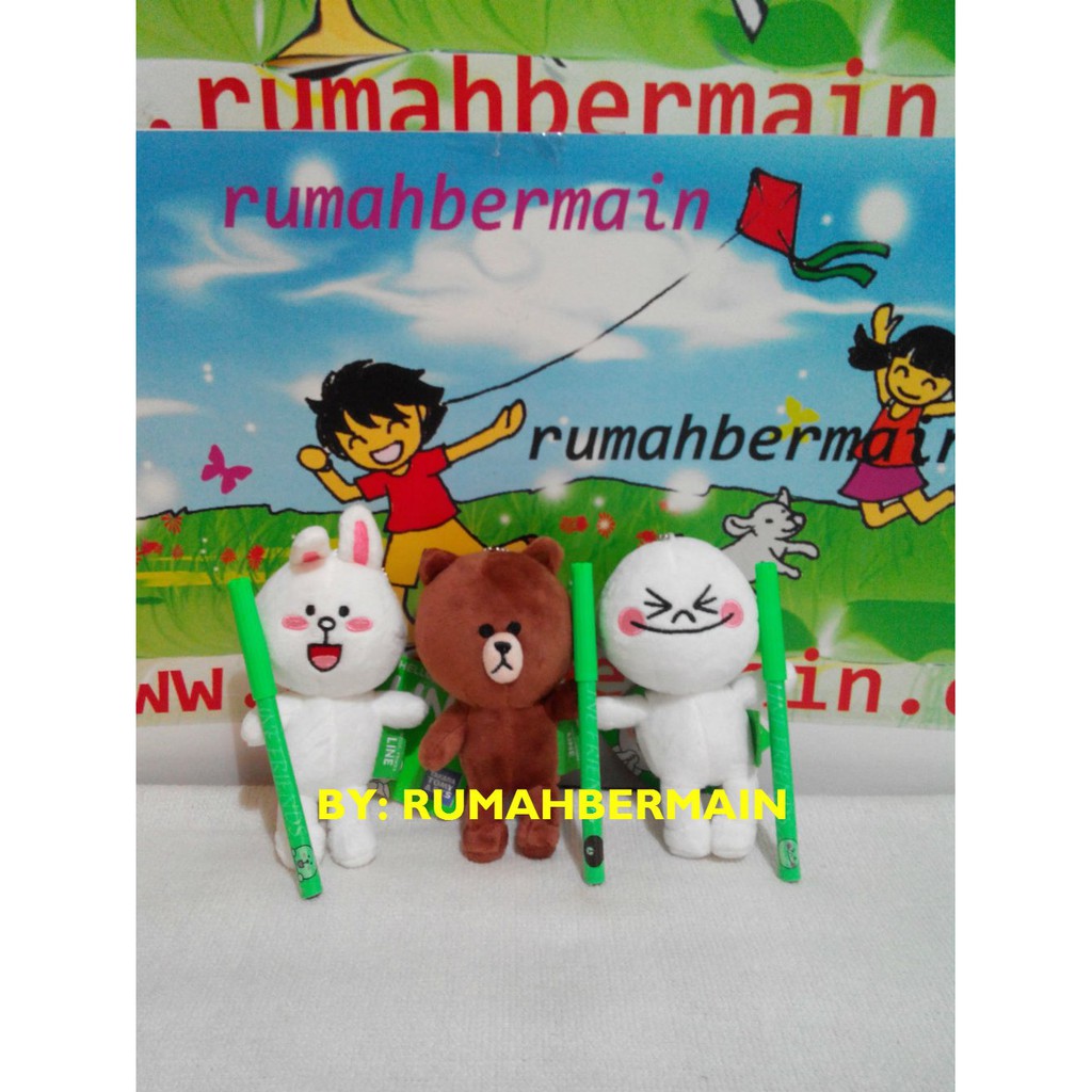 Boneka Line 12cm Brown Cony Moon  Pulpen    Gantungan Kunci   Keychain Limited