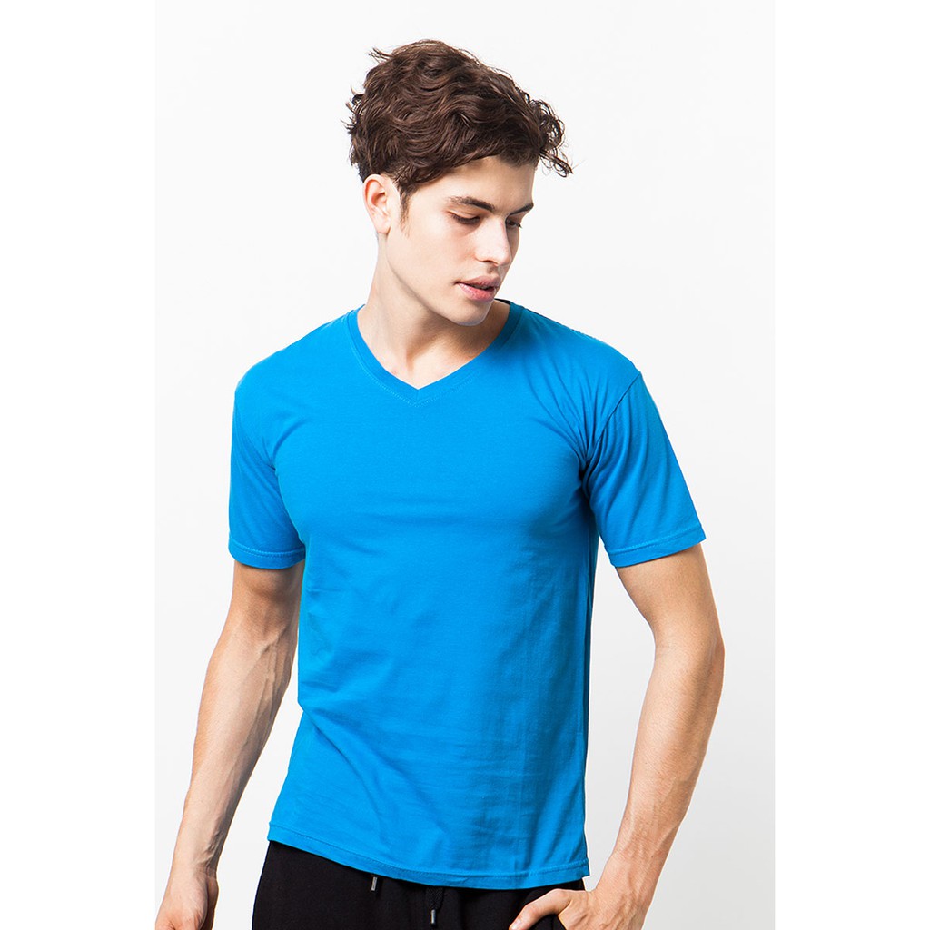 Browncola Kaos Vneck - Biru Turkis
