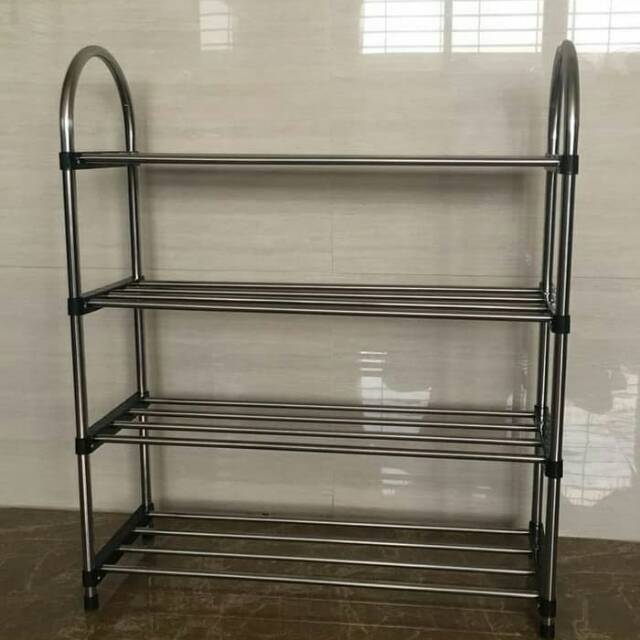 Rak sepatu stainless steel import susun 4 Shopee Indonesia Rak sepatu stainless steel import susun 4 Shopee Indonesia