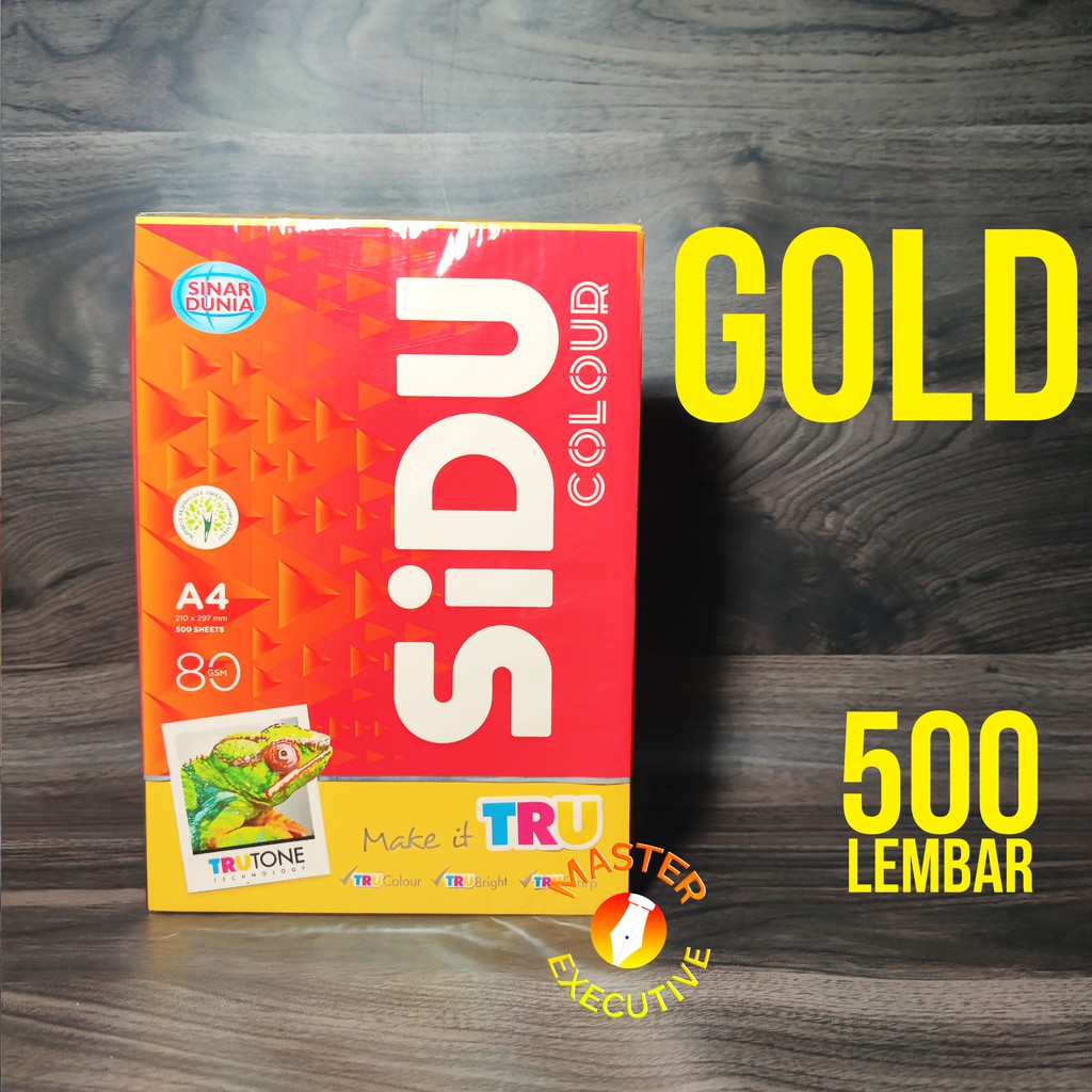 [Rim  - 500 Lembar] Sinar Dunia SiDu Color Kertas A4 80 gsm Gold Kuning IT 200