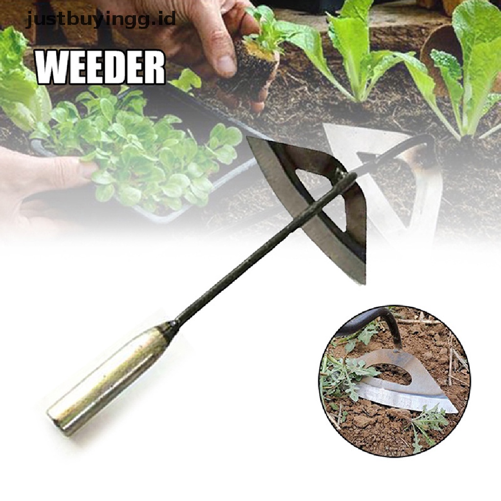 (Justbuyingg.Id) Alat Penggaruk / Pencabut Rumput Liar Model Genggam Bahan Stainless Steel Untuk Taman