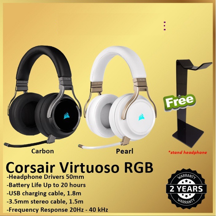 Corsair Virtuoso RGB Wireless Gaming Headset Headphone 7.1 Surround