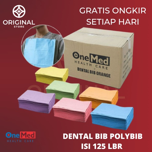 Dental Bib / Polybib / Celemek Dental / Tatakan Ludah / Celemek Gigi / Polibib dokter gigi / Celemek Apron Waterproof / Kesehatan Gigi Isi 125pcs - ONEMED