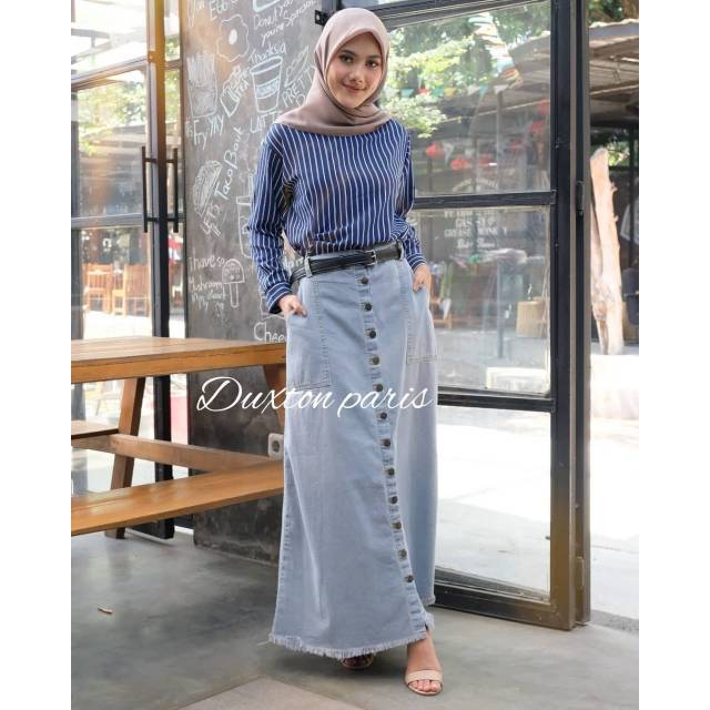 Isyell jean skirt / Rok cantik / Rok elegan / Rok  menawan / Rok jean