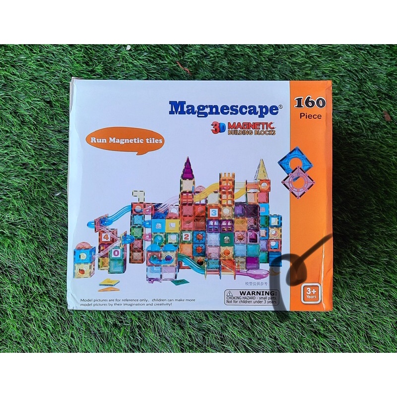 MAGNESCAPE PRELOVED  - Ball/Marble Run 160pcs Magnetic Tiles compatible Connetix, Tinkermag, Transfo