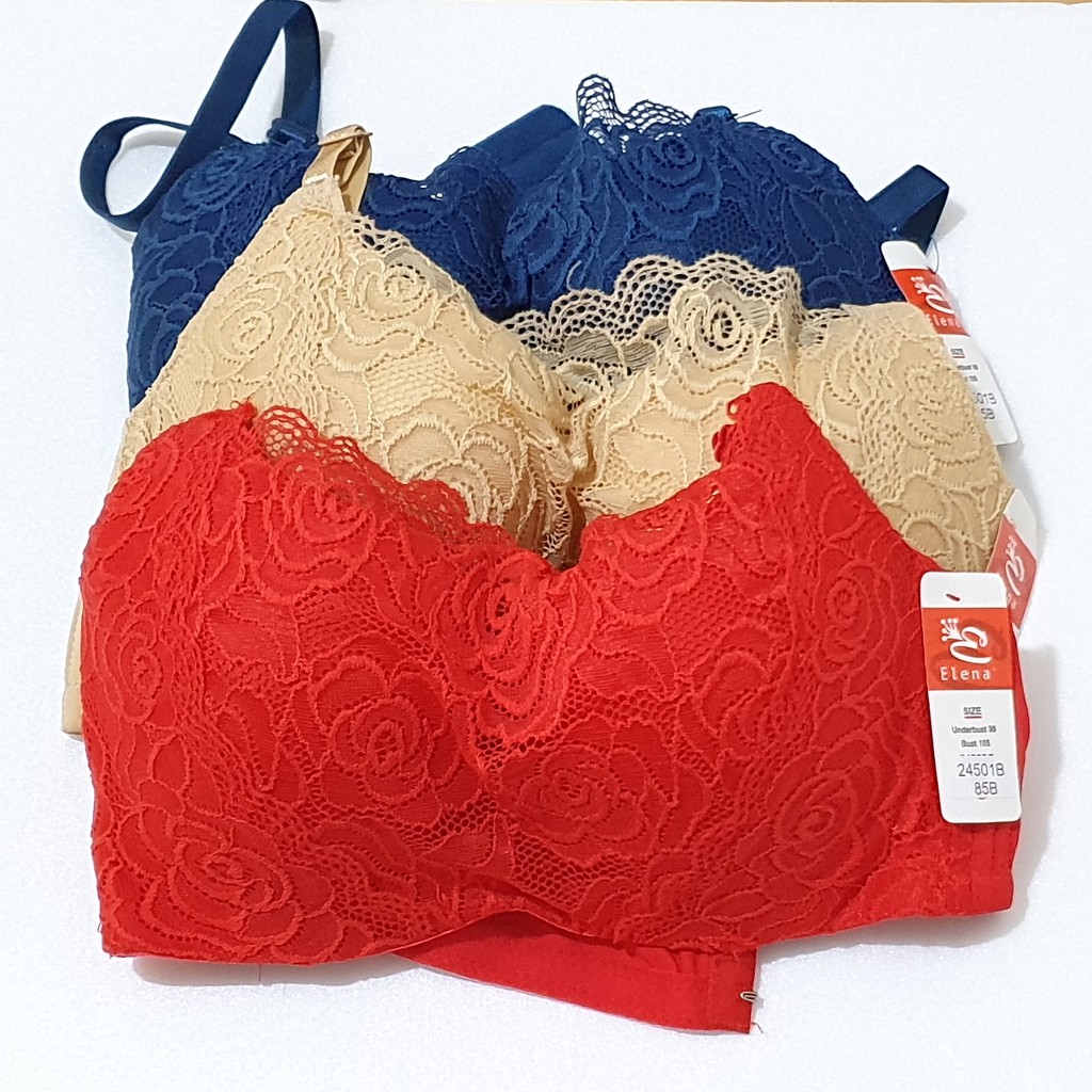 Bra / BH Kemben Elena 24501B (Busa Tipis, Pakai Kawat, Bisa Lepas Tali, Cup B, Kait 3)