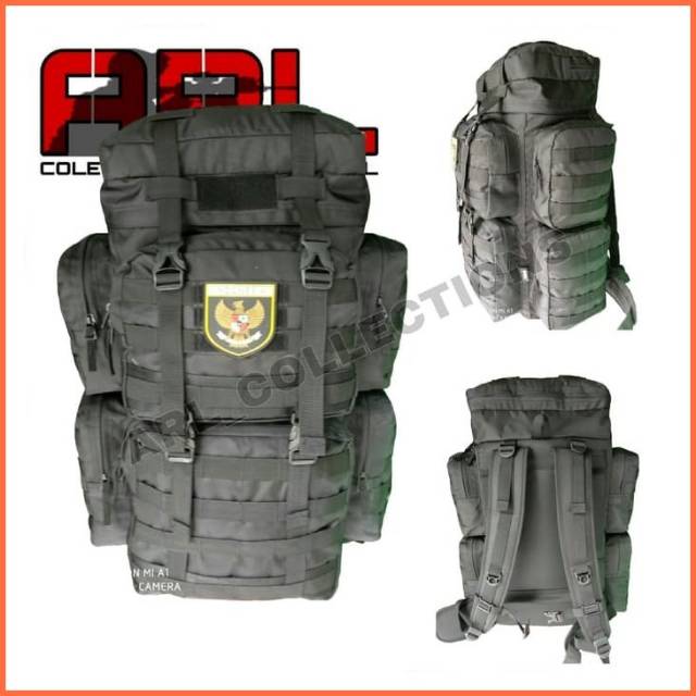 Tas ransel gendong hitam jumbo 80/90L/tas ransel army besar raider kopassus tactical airsoft outdoor