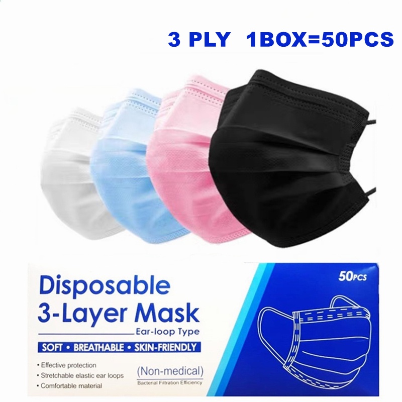 Masker 3ply isi 50 Pcs Earloop Mediacal Grade