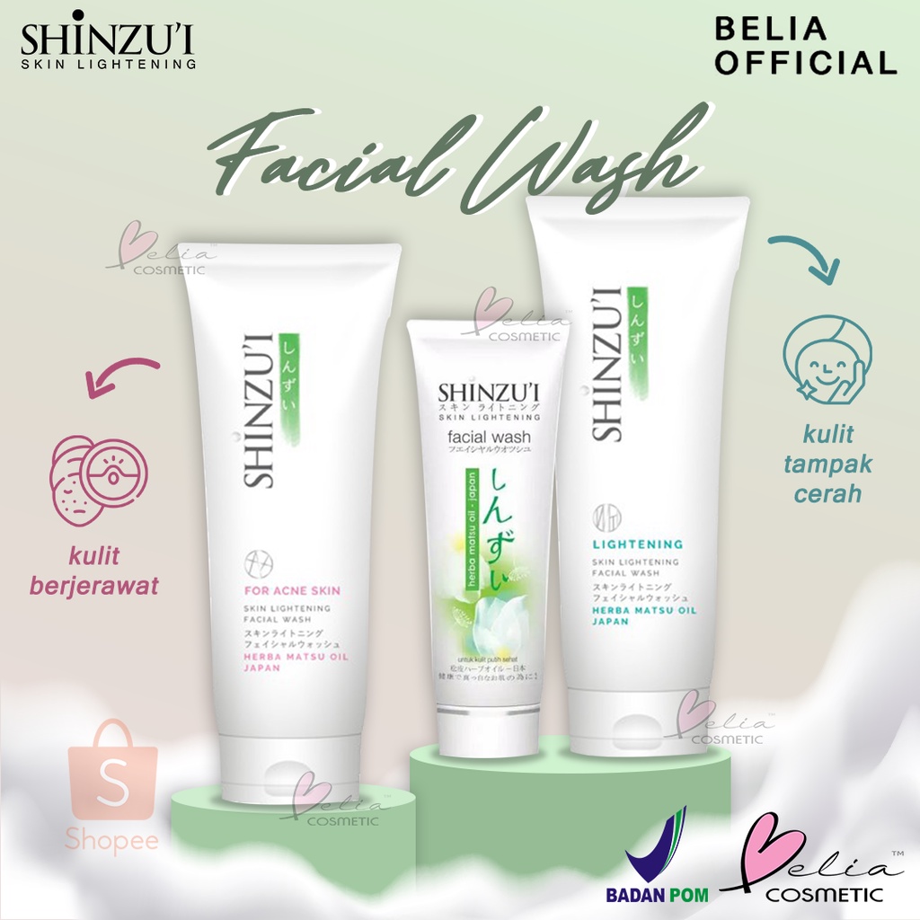❤ BELIA ❤ SHINZUI Facial Wash | Face Wash | Facial Foam Lightening | Acne Skin | BPOM Halal