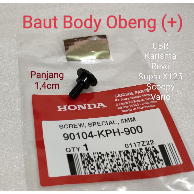 Baut Body Honda 5mm Honda CBR Karisma Revo Supra Scoopy Vario Ori AHM 90104KPH900