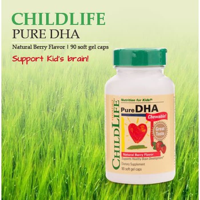 CHILDLIFE CHILD LIFE PURE DHA CHEWABLE FISH OIL MINYAK IKAN NUTRISI VITAMIN OTAK ANAK 90 SOFTGELS