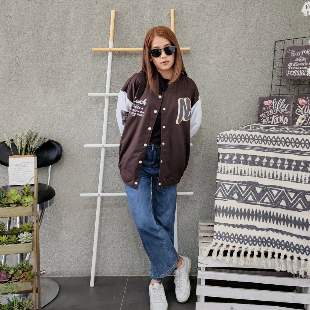 N BASEBALL Jacket Varcity Baseball Oversize-Outerwear Pria Wanita Fashion Terkini Korean Style