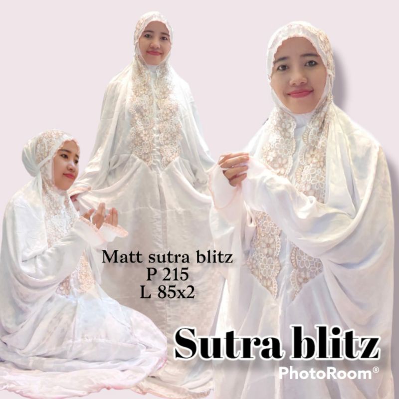 MUKENA SUTRA BLITZ RENDA KD/ MUKENA LANJURAN SUTRA BLITZ/ MUKENA TERUSAN SUTRA BLITZ