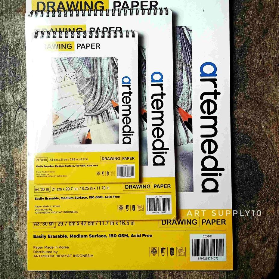 

[KODE PRODUK ABDZQ9296] Artemedia Sketchbook Spiral A5 A4 A3 Wire Bound 150g 30s