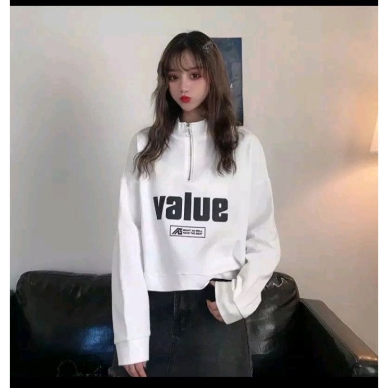 Sweater wanita crop blouse Korean VALUE