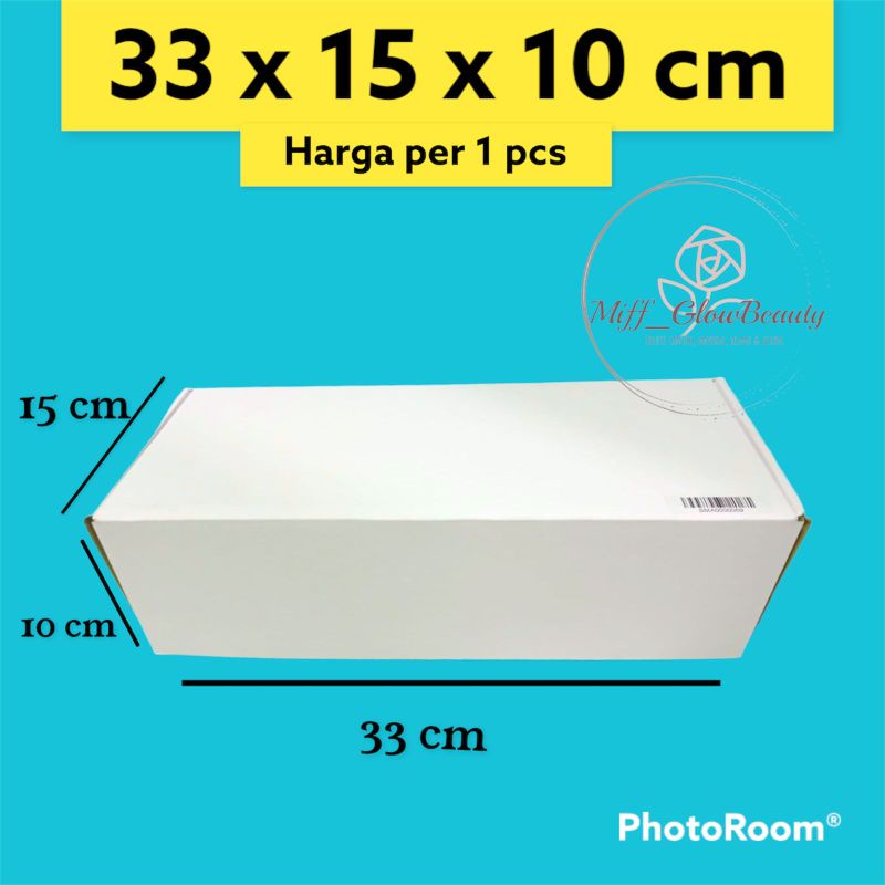 Kardus Packing putih uk 33x15x10 cm (ECER) Die Cut Box Kotak Packing Aksesoris Baju Makanan Pizza Hijab Kue