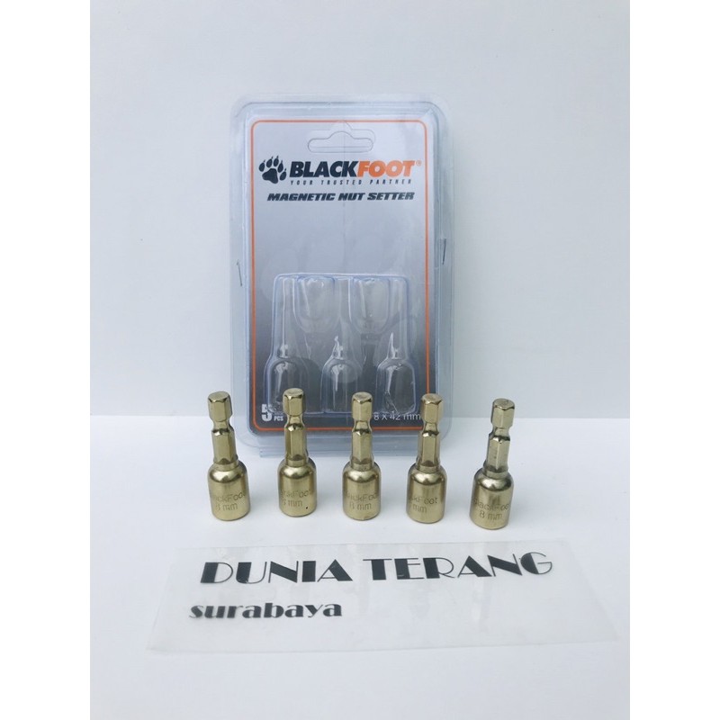 1PCS Mata Sock Roofing BLACKFOOT 8 x 42mm - Mata Obeng Drilling Black Foot 8mm Pendek 42mm Hex Nut