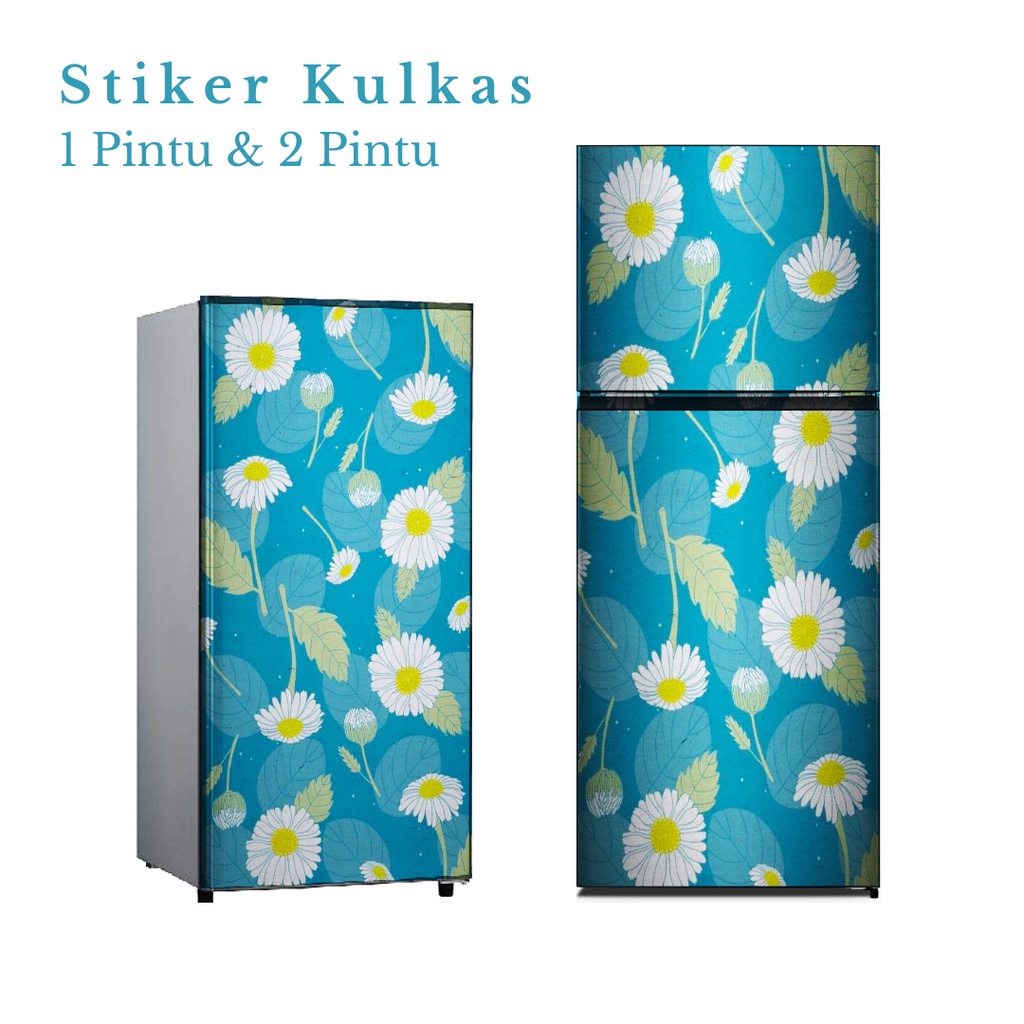 Stiker Kulkas 1 Pintu dan 2 Pintu motif Bunga Kode B-A14 - FX