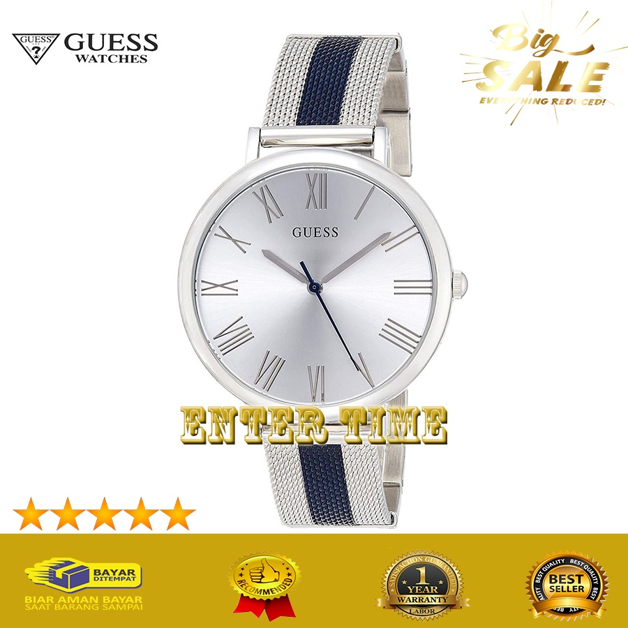 BEST SELLER  JAM TANGAN WANITA BRANDED MERK GUESS W1155L2 STAINLESS COMBI JAM TANGAN FASHION WANITA 