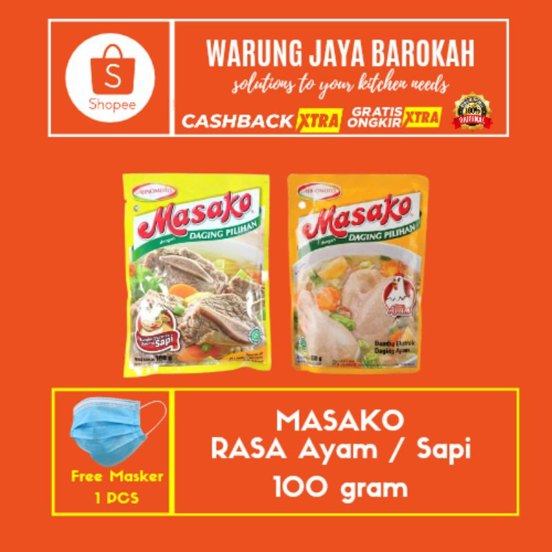 

MASAKO AYAM/SAPI 100gr/PENYEDAP/RASA/MURAH/HEMAT/GROSIR/BUMBU