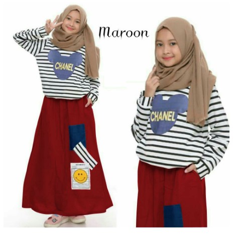 [ERBARU ] TGamis Anak Remaja ABG Dress Anna Teen Bahan Spandex Ori Shofiya Solo Grosir Gamis Murah