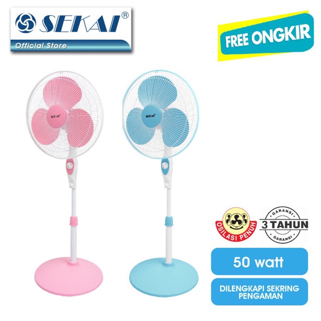 Kipas Angin Tumpu Berdiri 16 inch Stand Fan SFN 1609 / 1610 Sekai