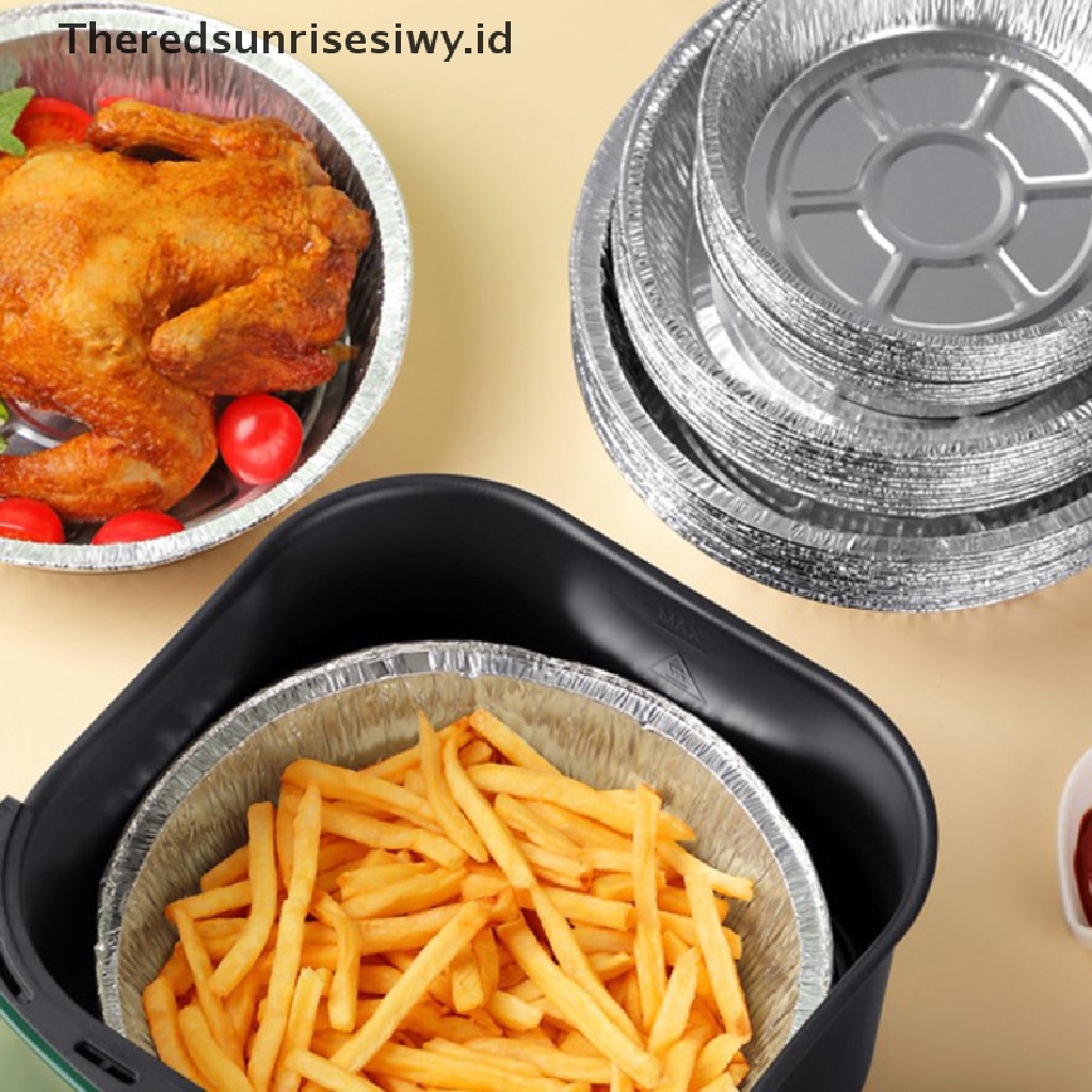 20pcs~Oil-Proof Aluminum Foil Tin Box Air Fryer Disposable Paper BBQ Drip Tray