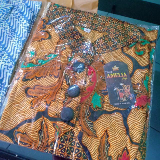 Blus Kombi Daun Lawasan Atasan Baju Batik Wanita Modern