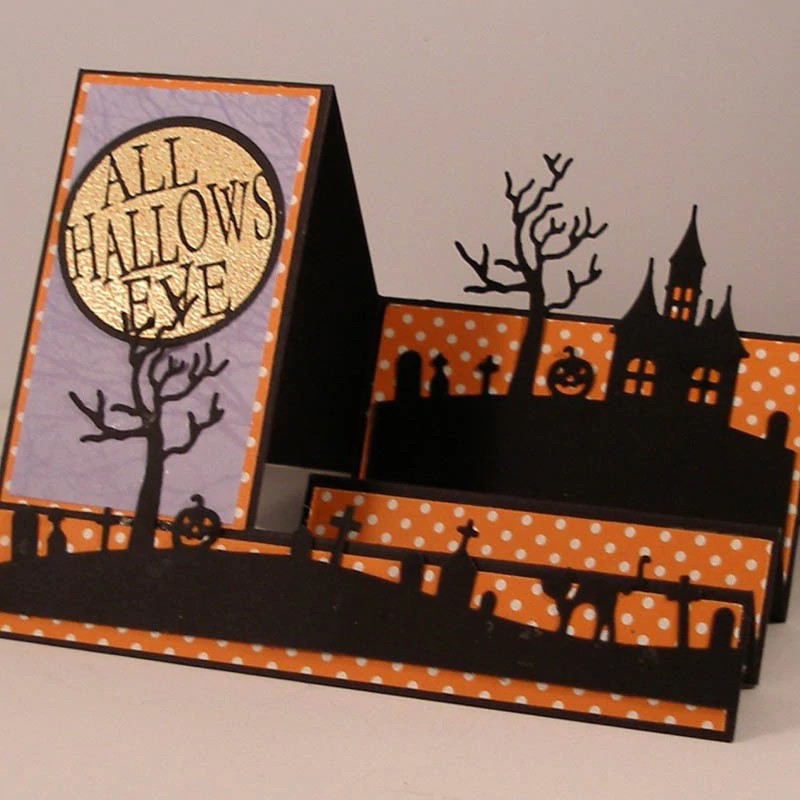 

Free Ongkir Halloween Castle Carbon steel Cutting Dies Stencil Craft for DIY Creative Scrapbook Cut