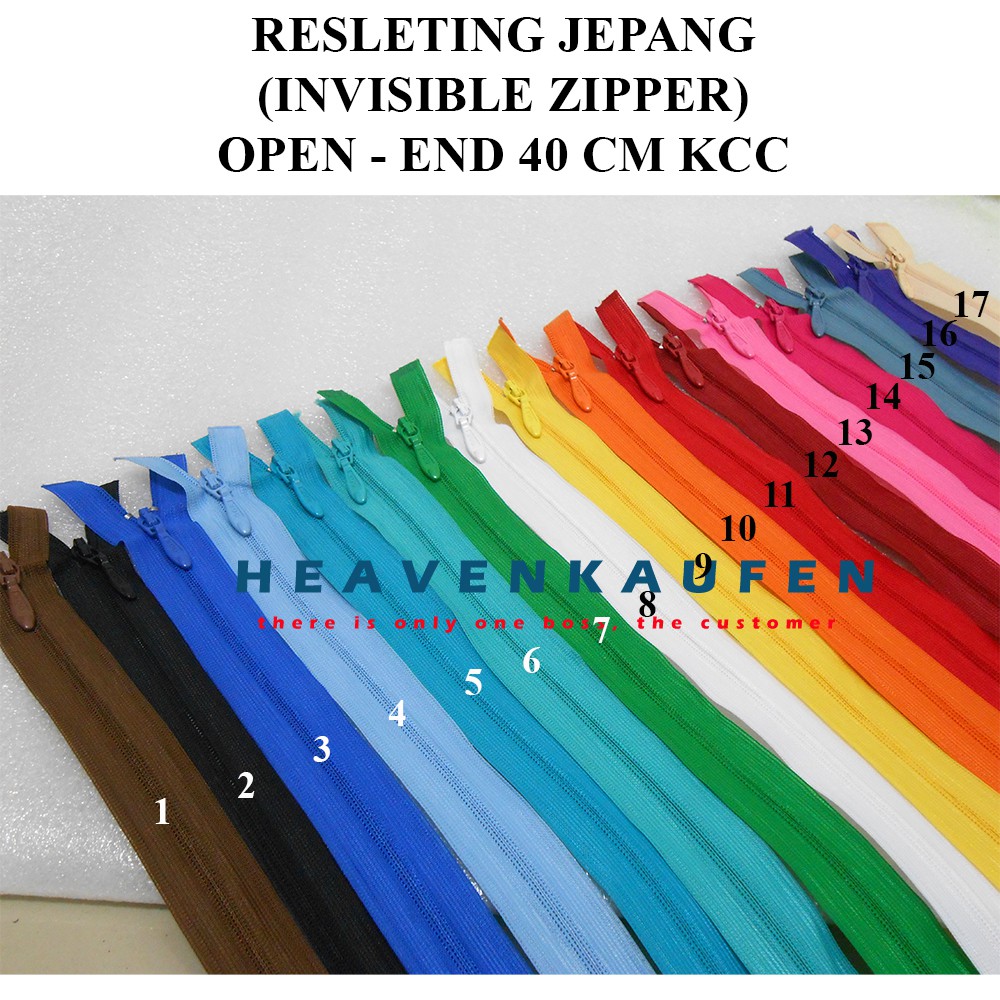 Resleting Jepang Open - End Buka - Lepas 40 cm KCC