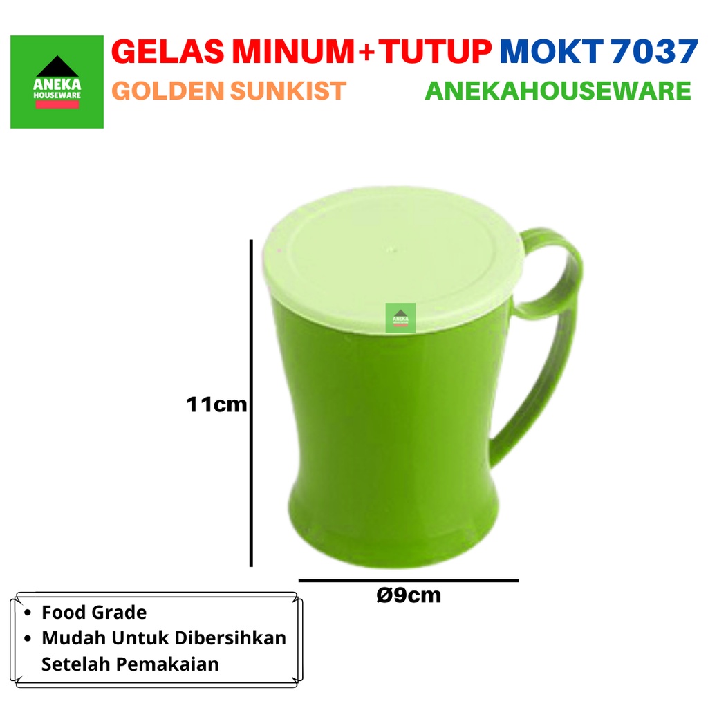 Gelas Mug Tutup Plastik Golden Sunkist MOKT 7037