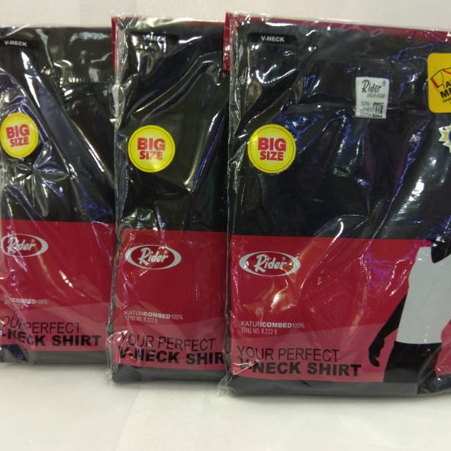 KAOS DALAM PRIA BIG SIZE V-NECK RIDER R 222 BSW ISI 1Pcs