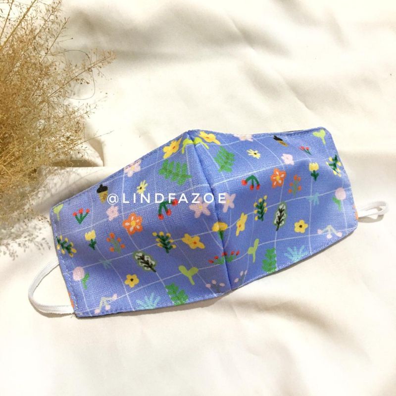 Jual Masker Kain Korea Lucu Bunga Cute Motif 3 Lapis Shopee Indonesia