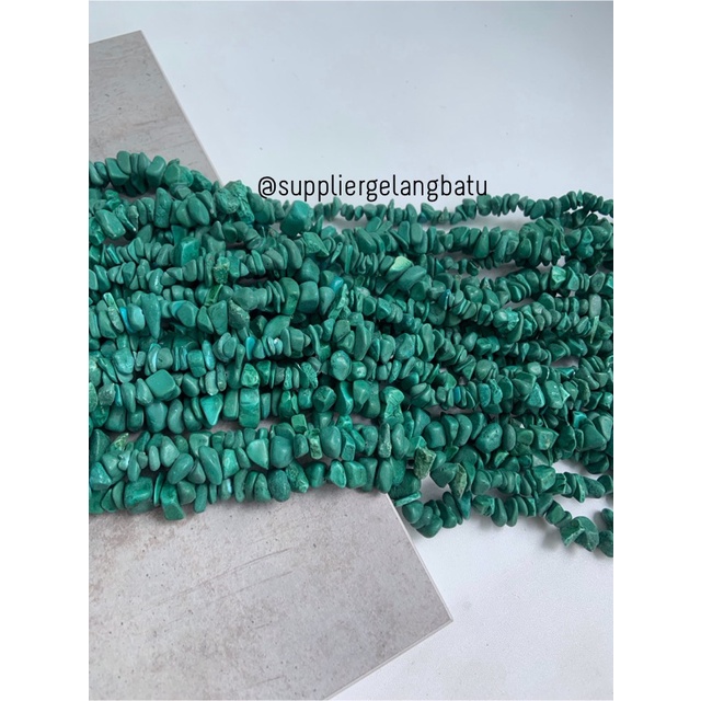 kerikil Batu alam CHRYSOCOLLA BACAN HIJAU 2mm batu alam doff poles bahan kalung etnik bali gelang craft kerajinan tangan