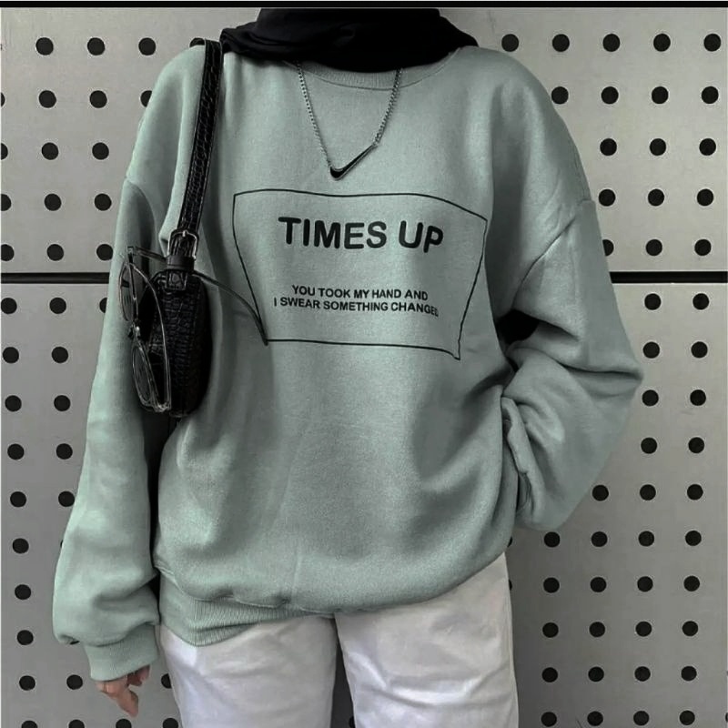 COD☑️Atasan Tangan Panjang Mangset/Blouse time'sUp/3ukuran/L.XL&amp;JUMBO/GoodQuality