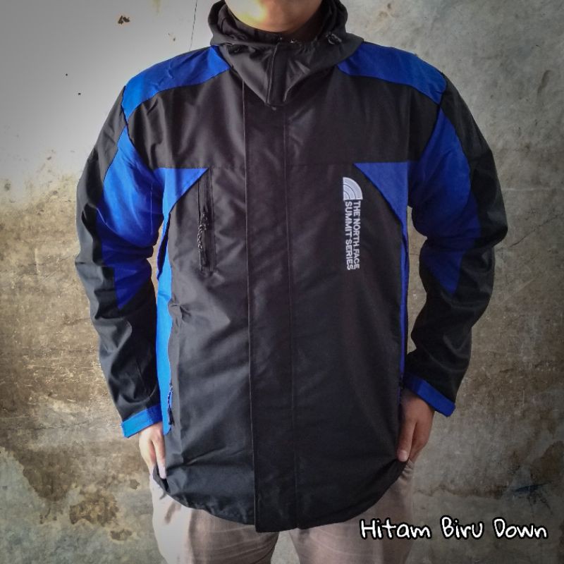 (BISA COD) Jaket Summit Jaket Muncak Jaket Outdoor Murah Jaket Gunung Jaket Waterproof Anti Air-TNF HITAM BIRU