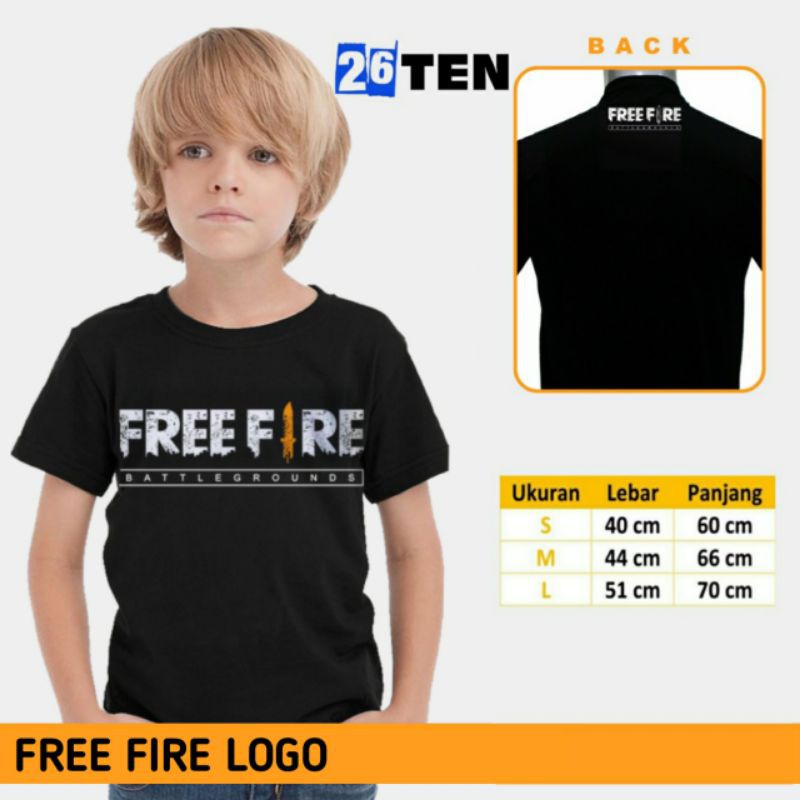Baju Free Fire Logo - Baju Anak - Baju Distro