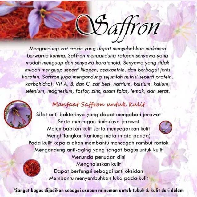 Saffron 0 5 Gram Grade A Original Afganistan Indonesia