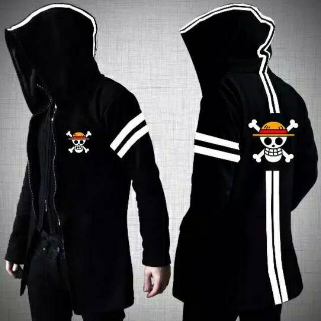 jubah anime one piece shirohige strip putih